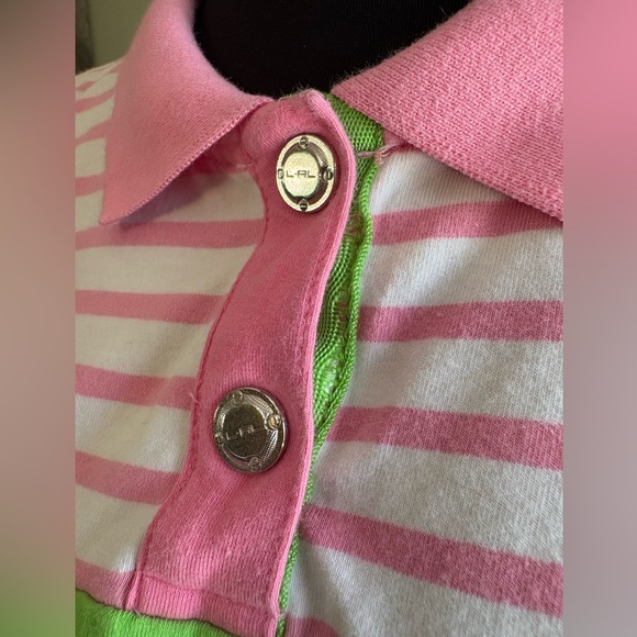 Ralph Lauren Active Pink and Green Striped Women's Polo golf size 1X - Picture 3 of 11